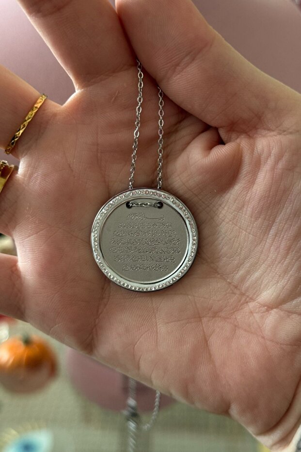 Steel Silver Color Prayer Necklace