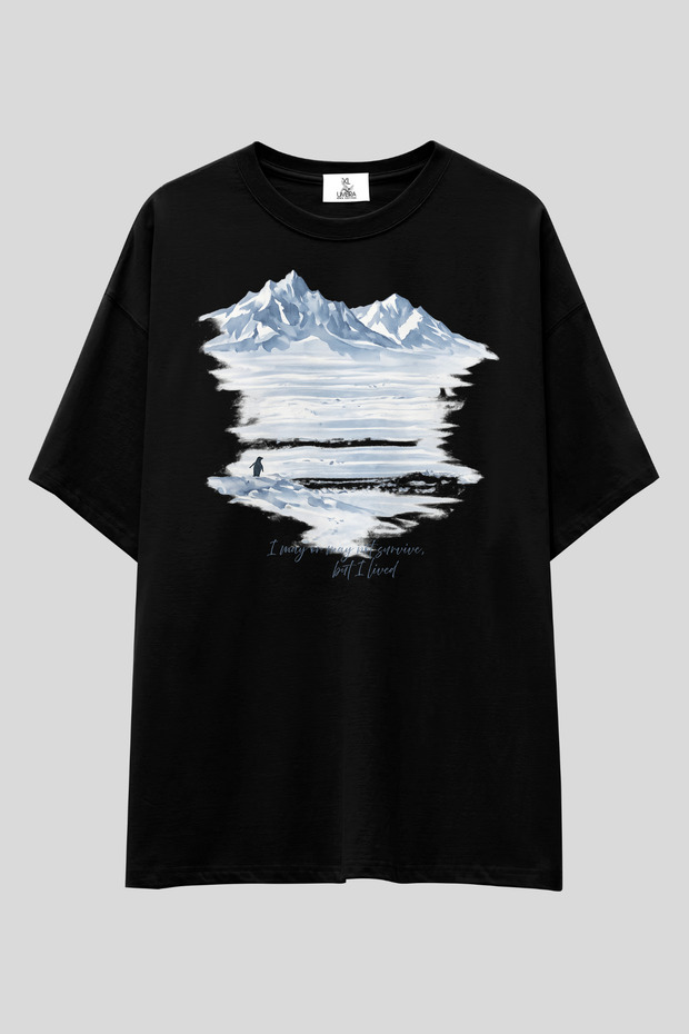 But Why Alone Nihilist Penguin T-Shirt | Unisex 100% Cotton Black & White Printed Oversize Tee