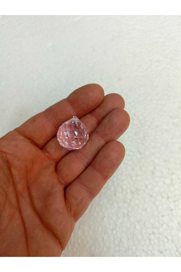 20 MM Pembe Top Avize Taşı 5 Adet - 2