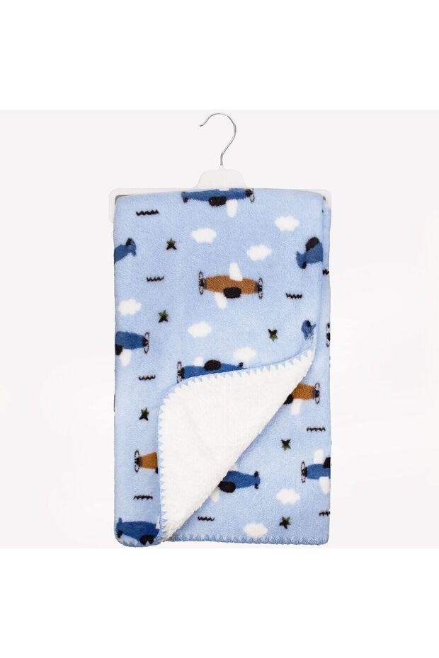 Airplane Patterned Welsoft Baby Blanket