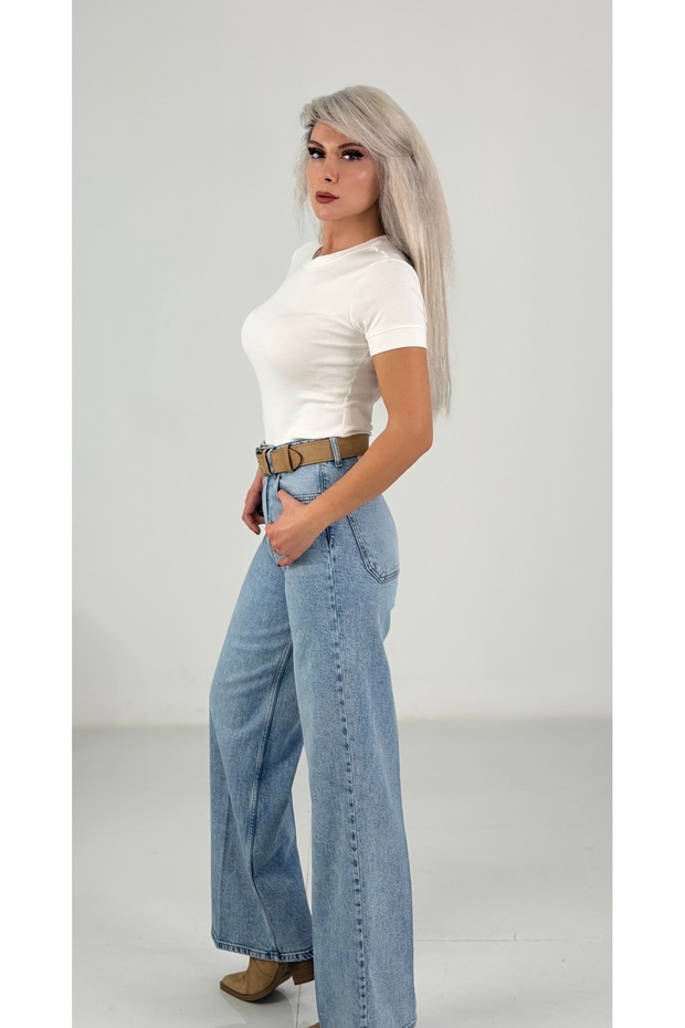 Beyaz Fit Basic Modal T-Shirt - 4