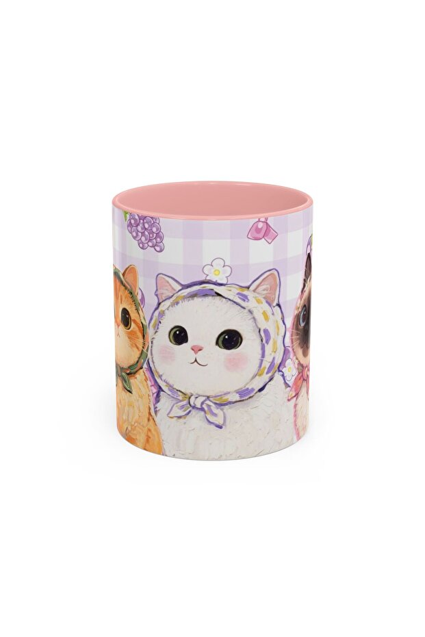 Pink Mug with Cat Pattern - 2