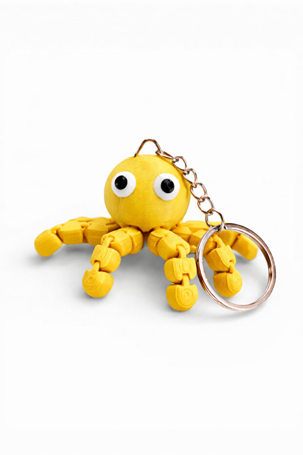 Articulated Movable Cute Octopus Keychain Bag and Car Ornament