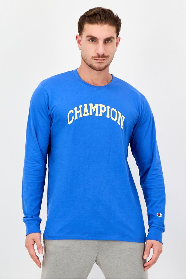 Men Sportswear Fit Long Sleeve Outdoor T-Shirt, Blue
