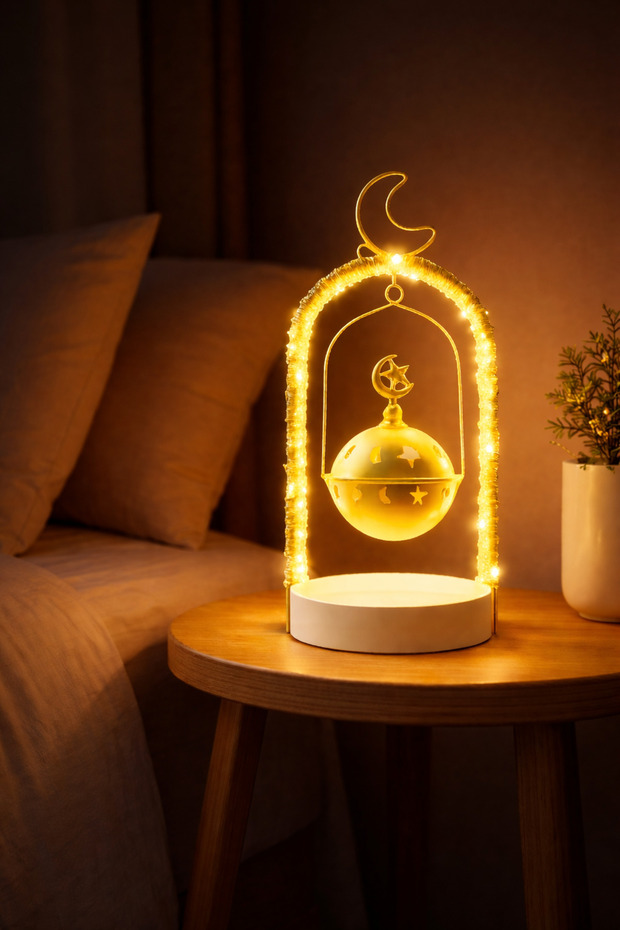فانوس رمضان القمري النجمي، عيد مبارك، مصباح طاولة LED مزخرف