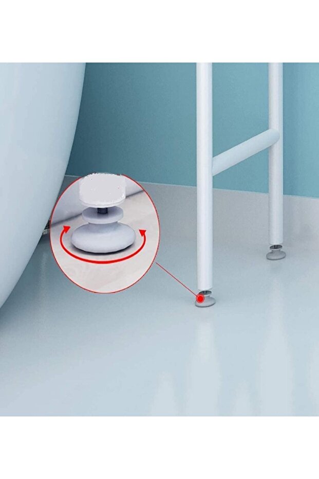 رف تخزين معدني ثلاثي الطبقات لتوفير المساحة للغسالة - 6