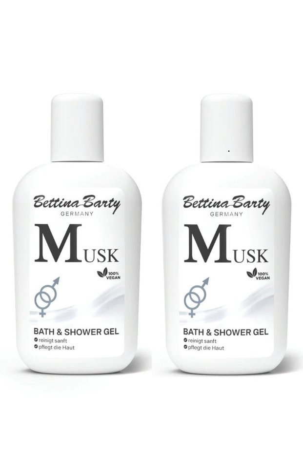 Musk Shower Gel, Clean & Powdery Musk Scent, Unisex, Mini Size 50 ml 2 Pieces
