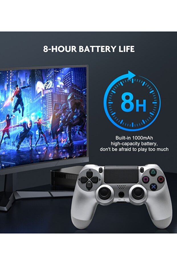 وحدة تحكم لاسلكية، عصا تحكم لجهاز بلاي ستيشن 4 والكمبيوتر الشخصي (أزرق) - 5