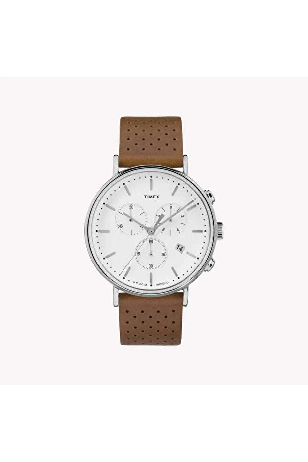 Men's Brass Watch, Tan Leather, White Dial | Tw2r26700