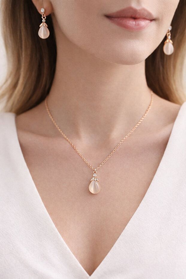 Kolye küpe seti ( taşlı) - 1