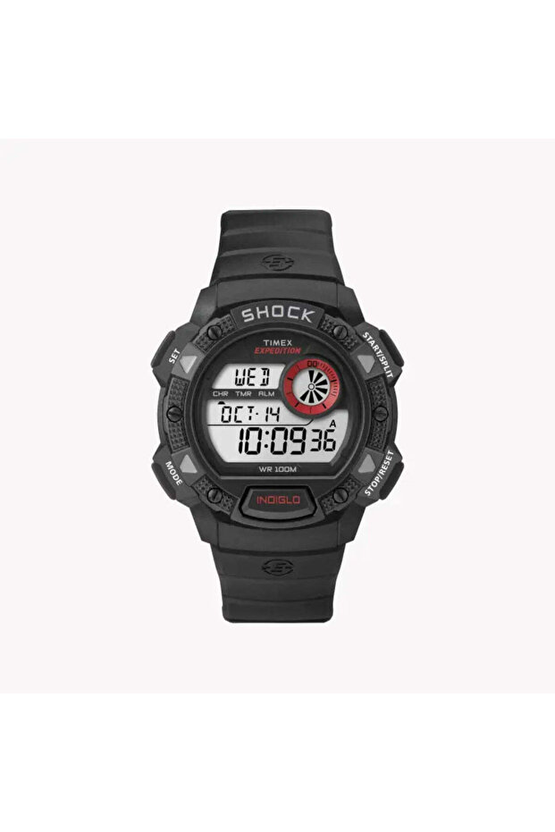 Men's Black Resin Watch, Digital Dial | T49977