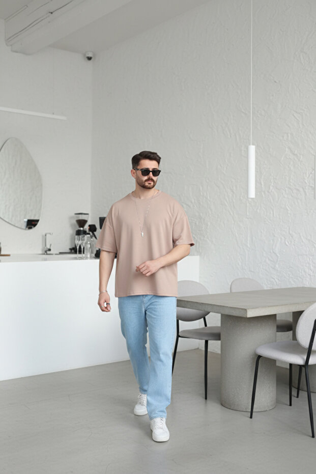 Men's Oversize Modal Fabric Non-Fading Vibrant Color Silky Textured T-Shirt