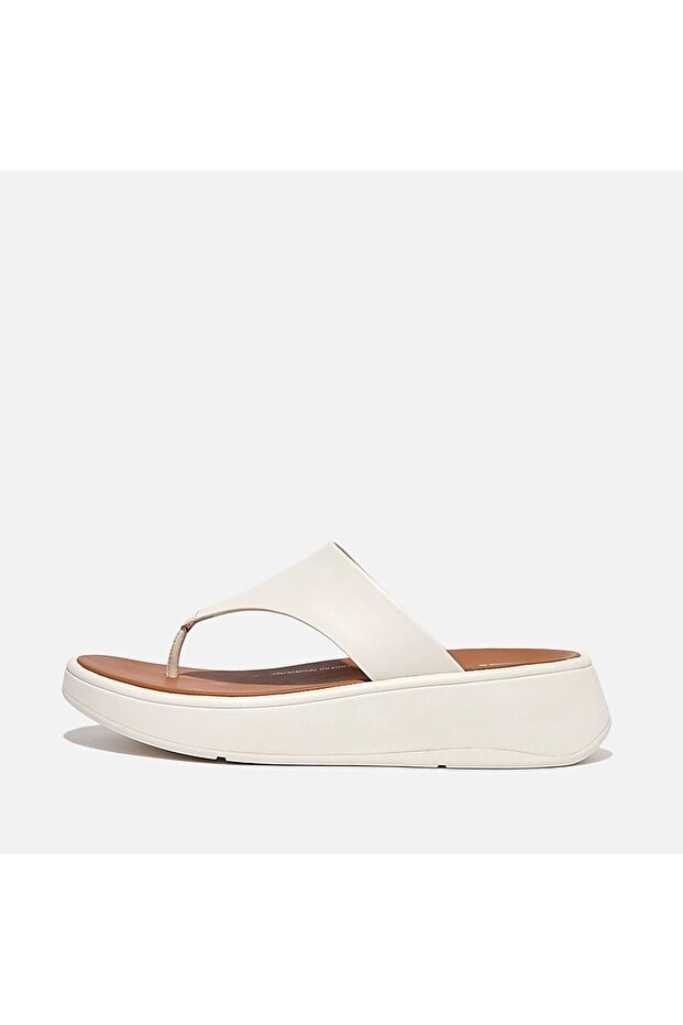 F-MODE LEATHER FLATFORM TOE-POST SANDALS - 5