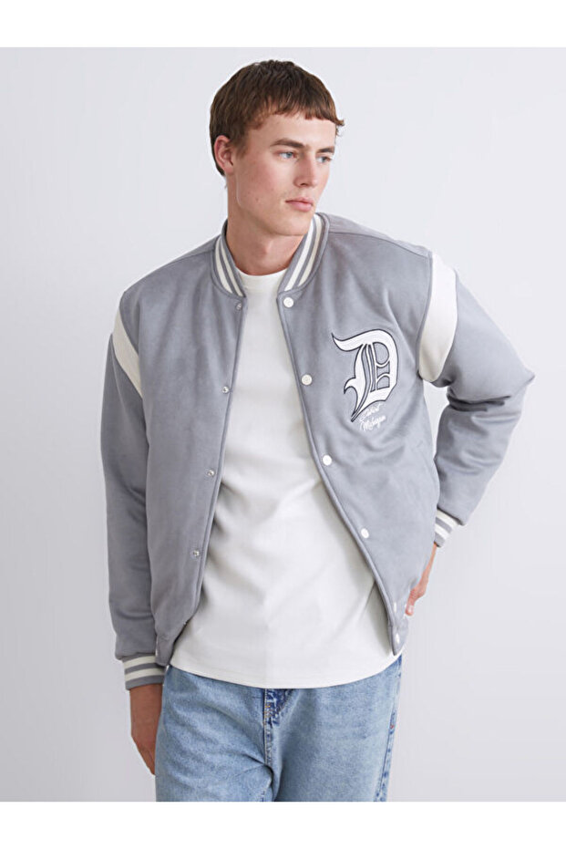 Esvab • Modern & Distinctive Regular Fit Long Sleeve Suede Men's College Jacket
