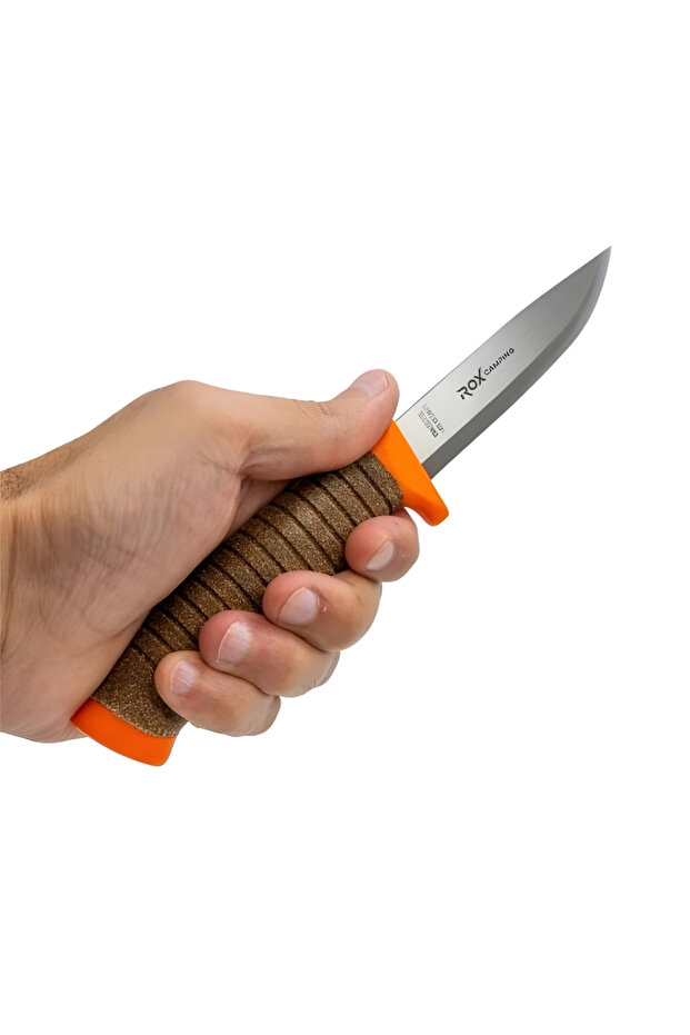 Bushcraft Plus Paslanmaz Çelik Kamp Bıçağı - Turuncu - 4