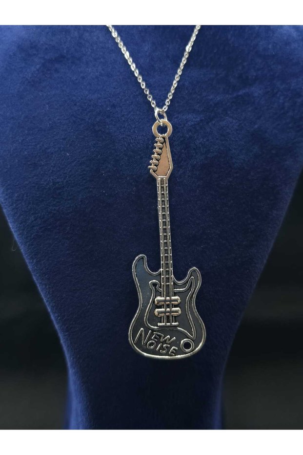 Electric Guitar Model Steel Necklace New Noise Written Rock Style Music Musician Theme Guitar Steel Necklace