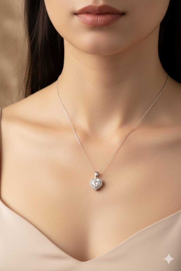 Zircon Stone Detailed Steel Necklace