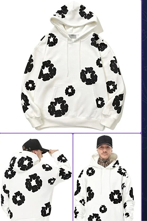Unisex Black Oversize 3 Thread Raster Sweatshirt - Premium Quality High Resolution Printed
