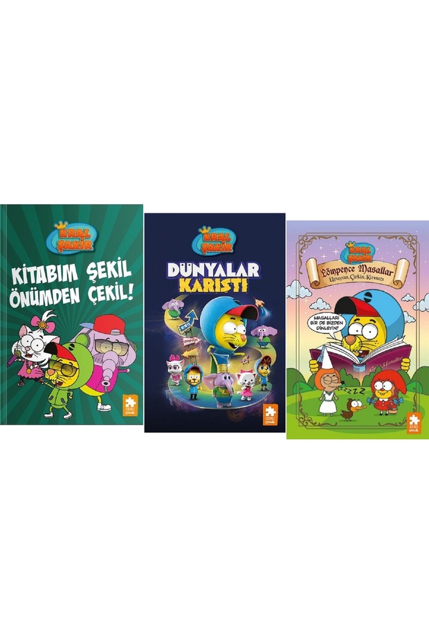Kral Şakir 16 Kitbım Şekil Önümden Çekil + Dünyalar Karıştı + Lömpence Masallar / 3 Book Set