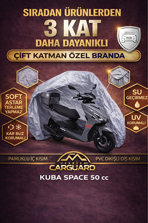 Kuba Space 50 Cc Ribbed Motorcycle Tarpaulin Engine Cover - Miflon