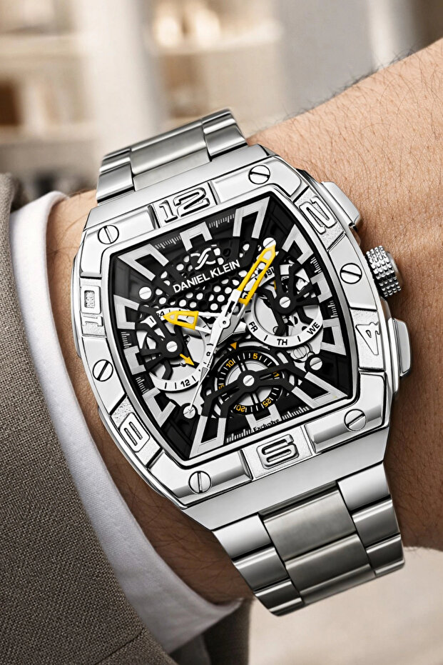Exclusive Steel Cord&Case Men's Wristwatch Wrist Bracelet Gift Silver-Black Zmdk1217