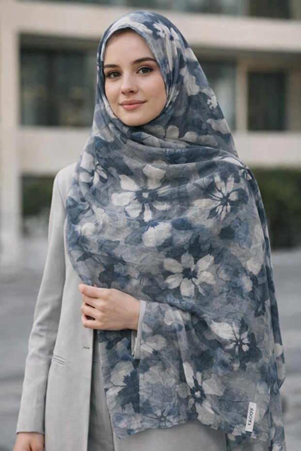 Patterned Bamboo Cotton Shawl - 1
