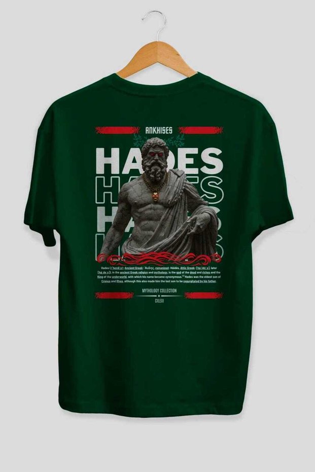 Hades 3 Mythology Back Printed Green Oversize T-Shirt Men Women Cotton Crew Neck Tshirt