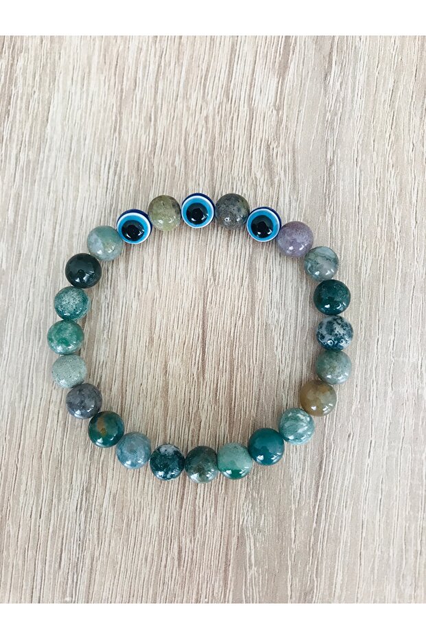 Real mossy agate stone bracelet-mkt.1.101.71 relaxing, stress relief, energy bracelet
