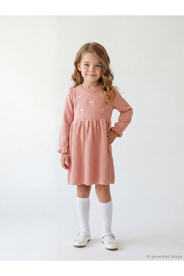 Sparkling Choices from Shining Store Standardpattern Embroidered Baby Girl Knitwear Dress