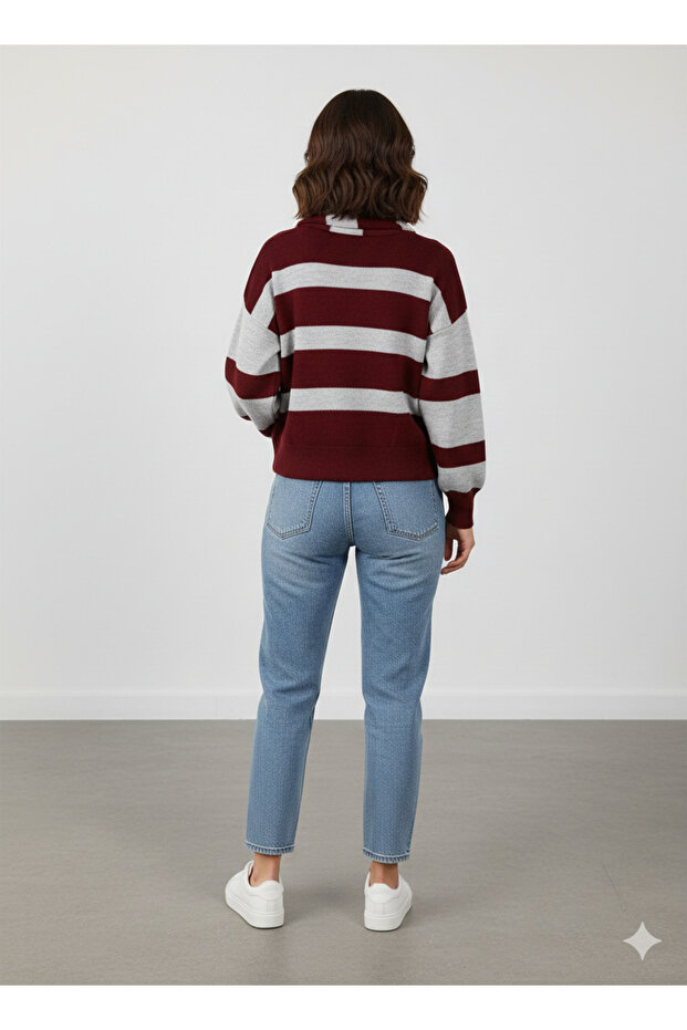 Kadın Atkılı Triko Hırka - 2