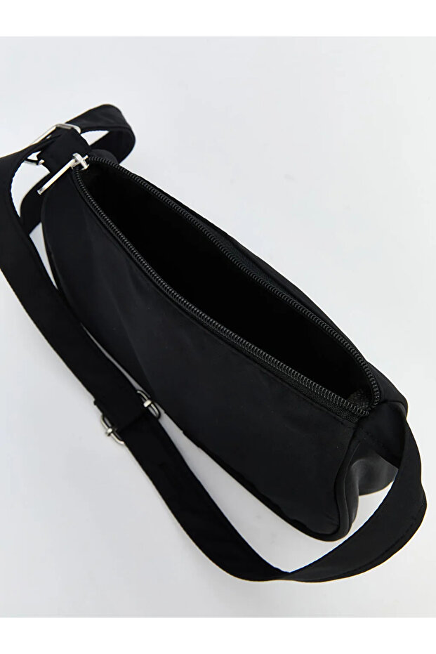Black Leather Look Girl's Shoulder Bag