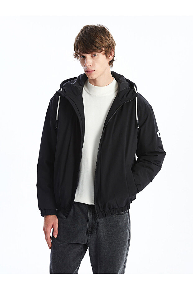 Xside Comfortable Fit Hooded Men's Medium Thick Coat