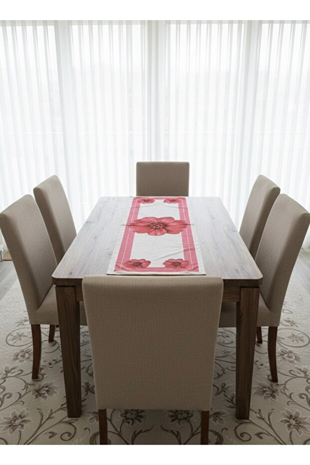 مفرش طاولة مزخرف بنمط الخشخاش مطبوع رقميًا - 2