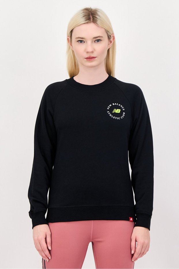 Women Relaxed Fit Long Sleeve Outdoor Sweatshirt, Black