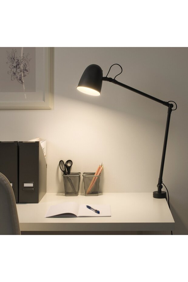 مصباح عمل/مصباح حائط، أسود - 2