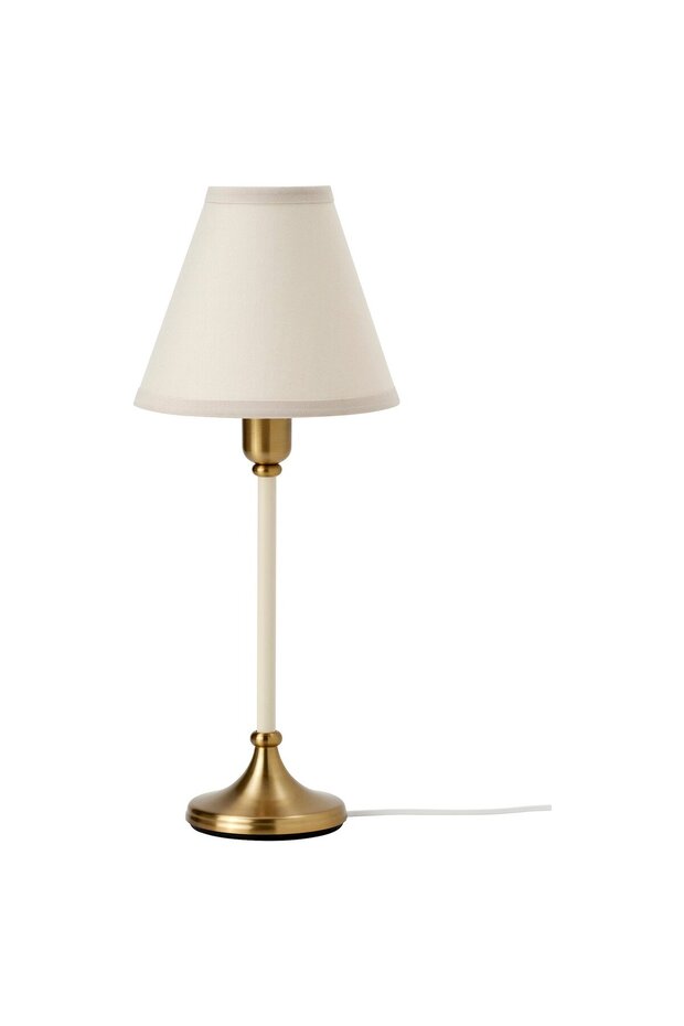 Table lamp, brass/beige, 54 cm - 1