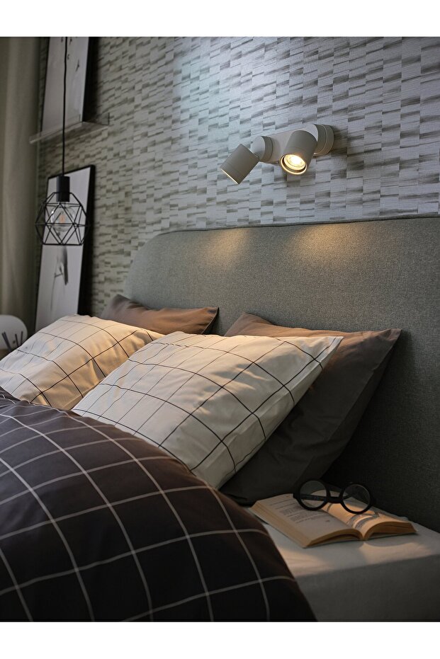 Wall lamp double, wired-in, white - 3