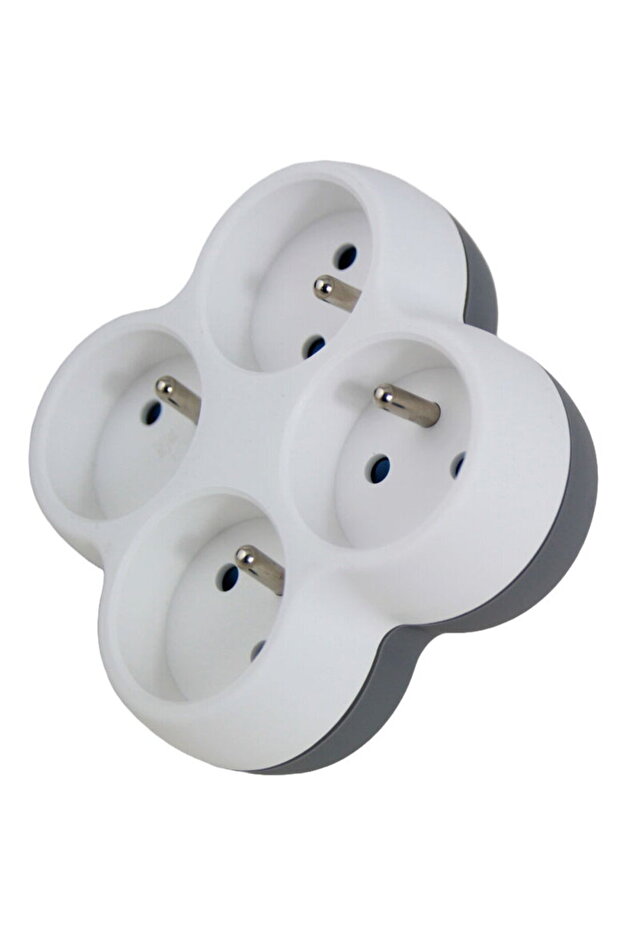 ELEC. SOCKET SPLITTER 4 SOCKET WHITE/GREY - 2