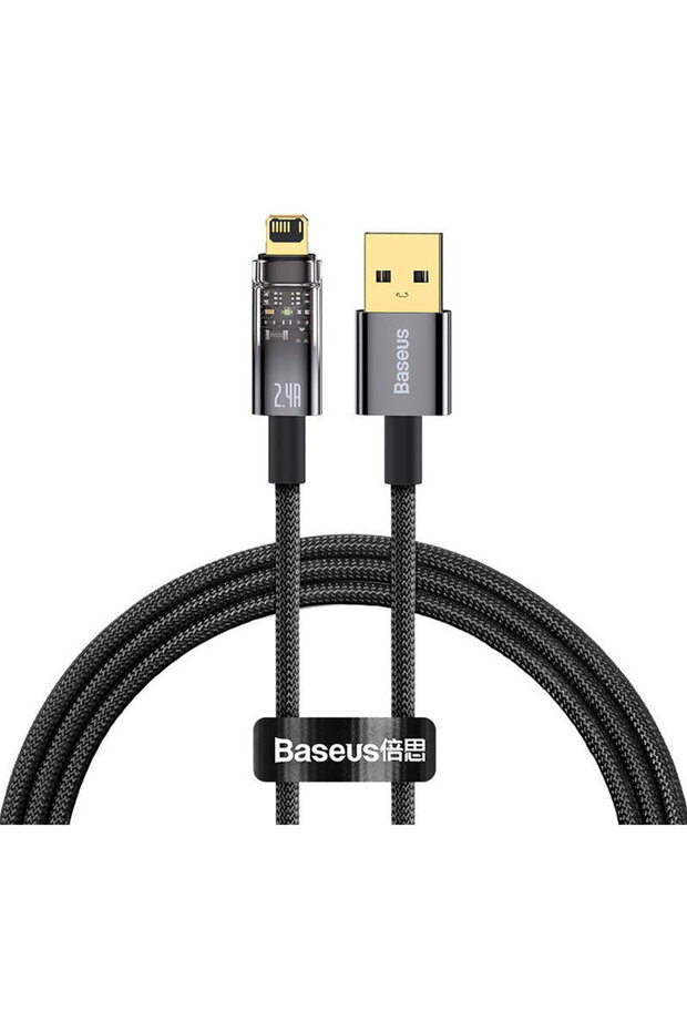 Cablu Explorer USB la Lightning, 2.4A, 1m negru - 1