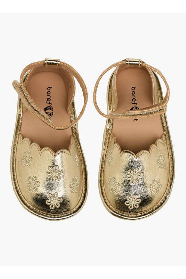Shoes with Hook & Loop Closure, Floral Embroidery