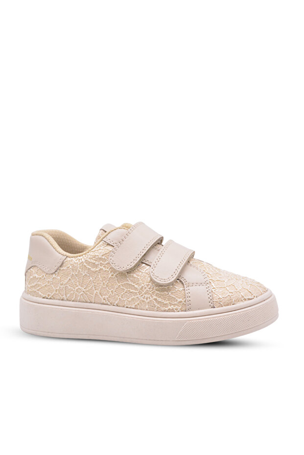 Emma Girl's Lace Patterned Beige Casual Shoes