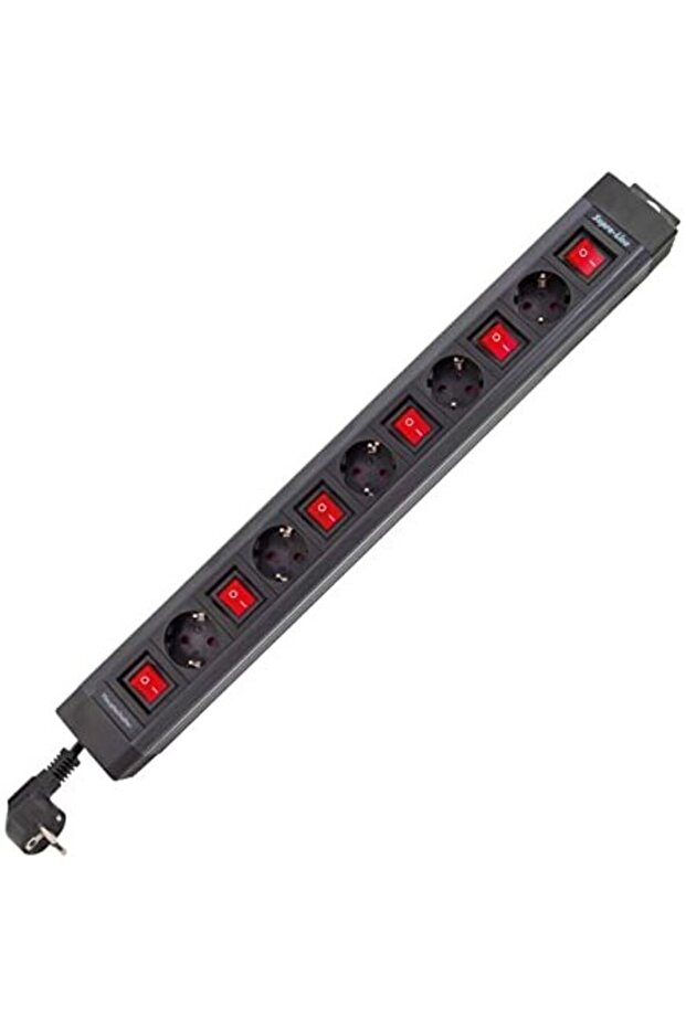 5-fold Multiple Socket 3,7 m Single Switch anthracite - 1