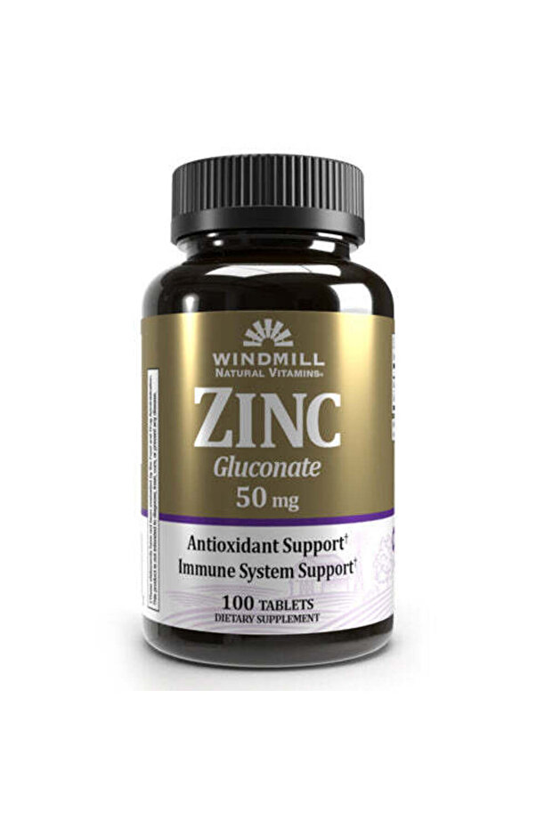 50mg Zinc Gluconate Immune System & Antioxidant Support Supplement - gluten free, sugar fre