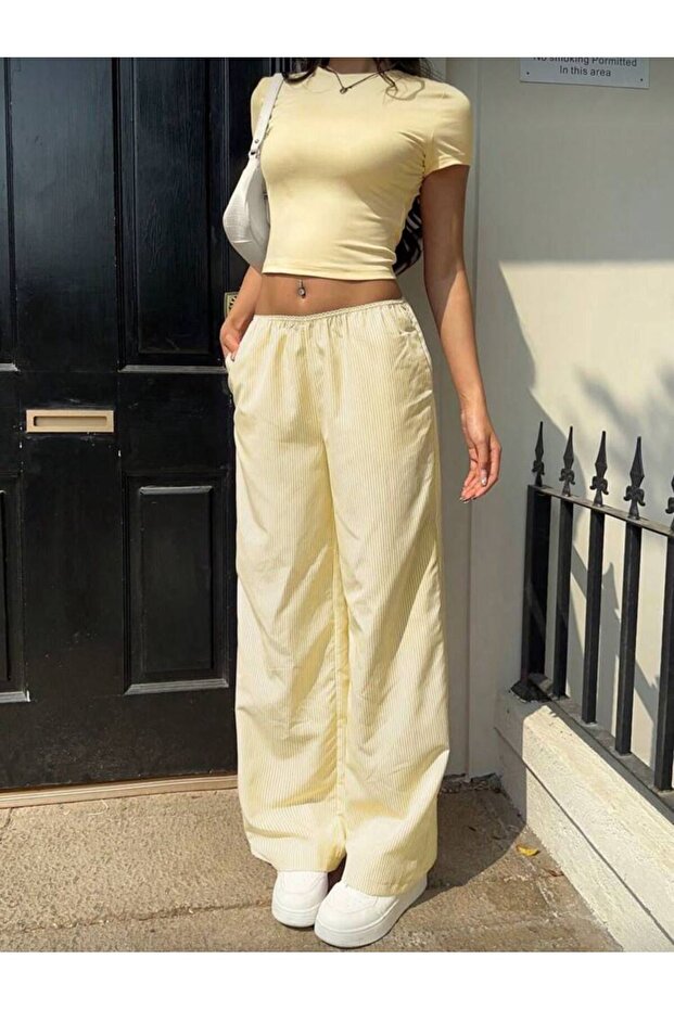 Toffy Model Ribbed Tracksuit Basic Crop Set - 3