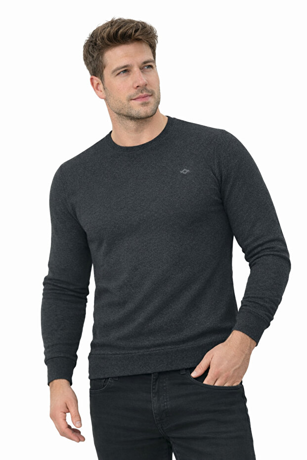 Men's Cotton Crew Neck Cuffed Thessaloniki Fabric Quality Long Sleeve Sweatshirt