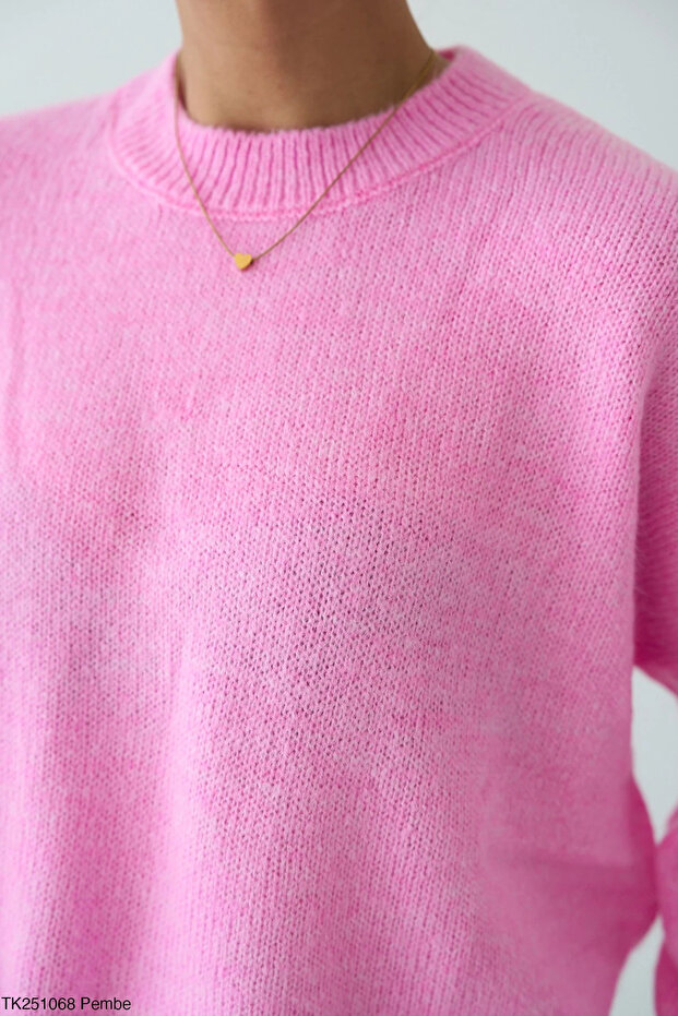 Bisiklet Yaka Oversize Triko Kazak - 1