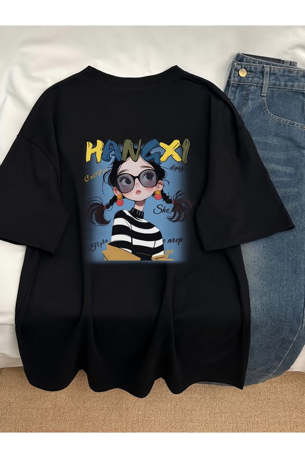 Custom printed oversize women's/men's unisex white t-shirt