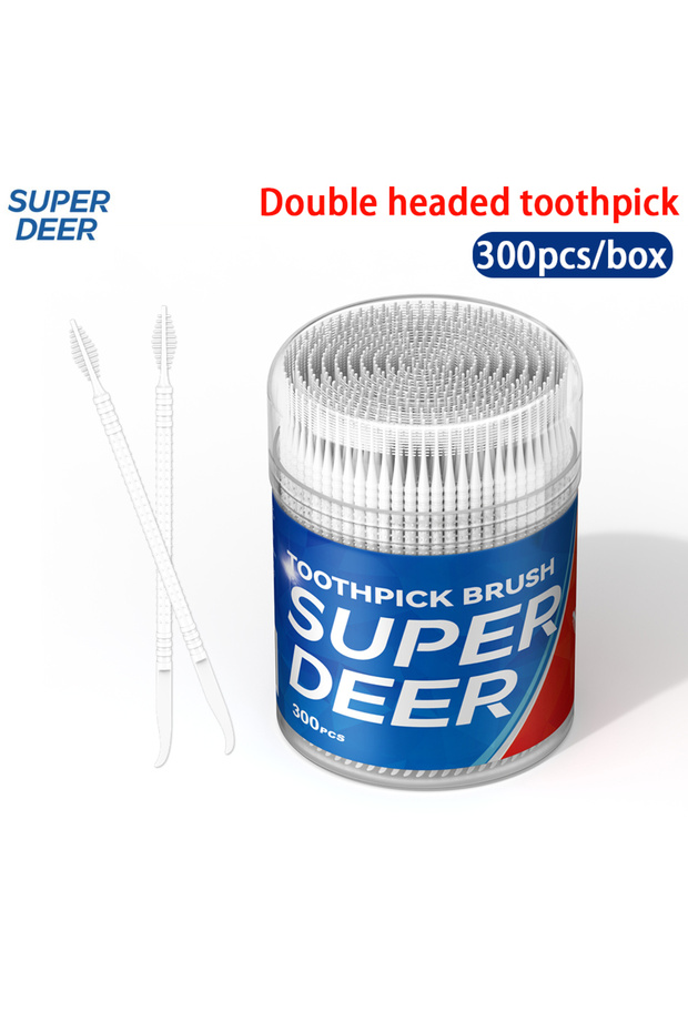 300Pcs Double-Headed Flosser Toothpicks Disposable Interdental Brush Dental Floss Pick Oral Clean...