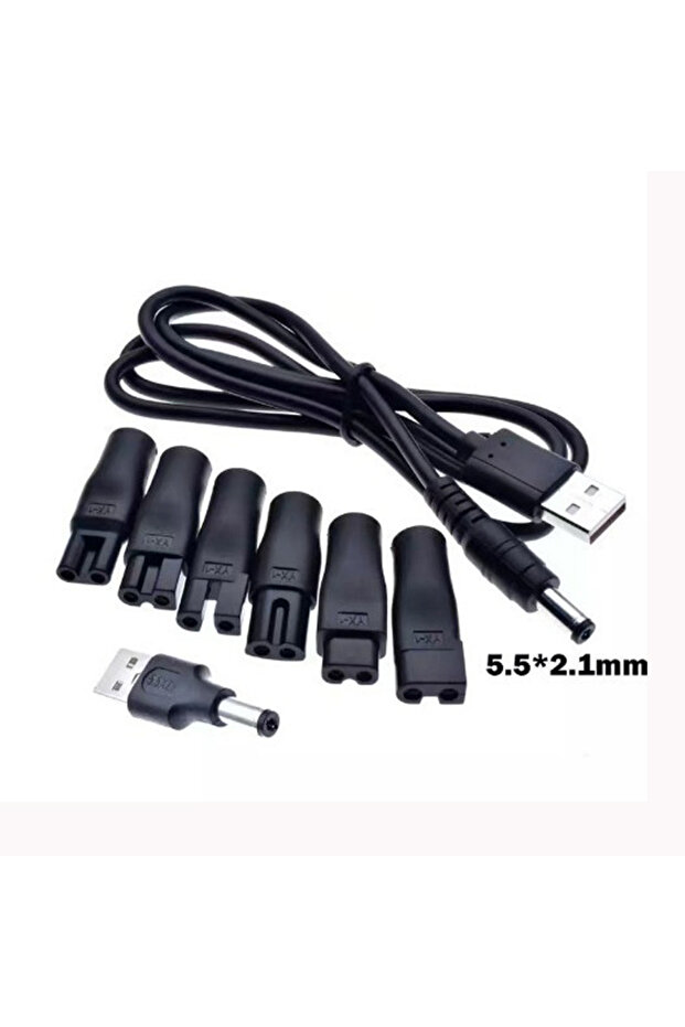 7pcs adpater 1cable 8 PCS Replacement Power Cord 5V Charger USB Adapter Suitable for All Kinds of El