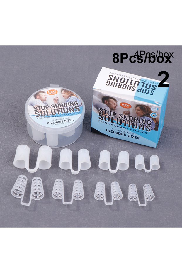 2 4/8Pcs Silicone Anti Snore Nasal Dilators Apnea Aid Snoring Nose Clip Nose Breathing Apparatus De.
